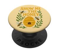 Funny Show Me The Honey Beekeeper Honeybee Design PopSockets Adhesive PopGrip