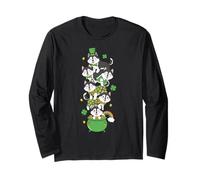 Funny Siberian Husky Clover St Patricks Day Womens Mens Kids Long Sleeve T-Shirt