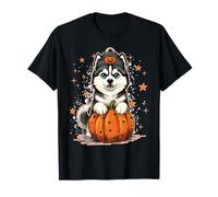 Funny Siberian Husky Dog Halloween Pumpkin Graphic for Lover T-Shirt
