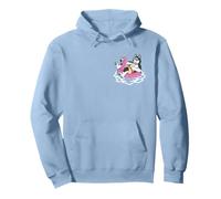 Funny Siberian Husky Pocket Pool Float Flamingo Summer Party Pullover Hoodie