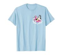 Funny Siberian Husky Pocket Pool Float Flamingo Summer Party T-Shirt