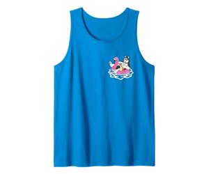 Funny Siberian Husky Pocket Pool Float Flamingo Summer Party Tank Top