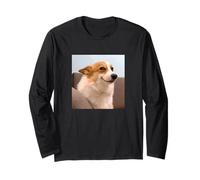 Funny Side Eye Dog Smiling Corgi Meme Long Sleeve T-Shirt