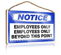 Funny Sign Decor Notice Employees Only Beyond This Point Wooden Sign Bathroom Signs Funny Funny Bathroom Art(20X30CM)