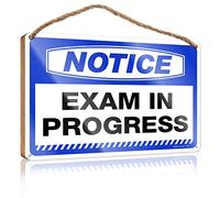 Funny Sign Decor Notice Exam In Progress Wooden Sign Hanging Door Sign Plaque Posters & Prints (Size : 23X35CM)