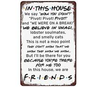 Funny Sign In This House We Say How You Doin We Are Friends Retro Metal Sheet Signs Wall Decor 8X12 Inches 8X12 Inch