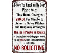 Funny Sign No Soliciting Sign For House Before You Knock On My Door No Soliciting Metal Tin Sign Garage Home Decor Bars Decor Art Poster Bakery Kitchen Cafe Wall Decor 8X12 Inches