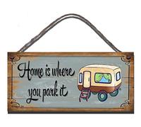 Funny Sign Shabby Chic Wooden Wall Plaque New Home Is Where You Park It Caravan Gift Present