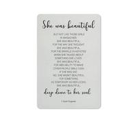 Funny Sign Vintage Tin Metal Sign Inspirational Wall Decor She Was Beautiful F. Scott Fitzgerald Quote Painting Prints For Home Dining Room Living Room Wall Decor Artwork Gifts 5.5X8 Inch