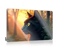 Funny Signs For Bar Black Cat In The Sunset Forest Tin Sign Dorm Room Door Sign Beer Signs For Bar(30X40CM)