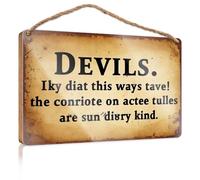 Funny Signs For Bar Devils. Icy Diet This Way Taste! The Concrete On Active Tules Are Some Very Kind. Camper Decor Wood Bathroom Hanging Sign(20X30CM)