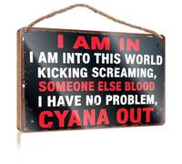 Funny Signs For Bar I Am In, I Am Into This World Kicking Screaming, Someone Camper Decor Wood Bathroom Hanging Sign(23X35CM)
