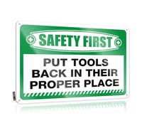 Funny Signs For Home Bar Safety First Put Tools Back In Their Proper Place Tin Sign Stuff For Your Room Tin Metal Decor(20X30CM)