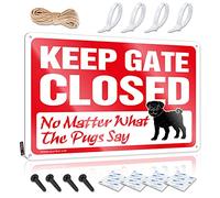 Funny Signs For Home Decor Keep Gate Closed No Matter What The Pug Say Sign Man Cave Rules Drinking Signs Funny(20X30CM)