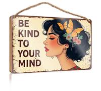 Funny Signs For Man Cave Be Kind To Your Mind Winter Door Sign House Decor Clearance(15X28CM)
