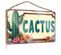 Funny Signs For Man Cave Desert Plants: Cacti And Vibrant Blooms. Winter Door Sign House Decor Clearance(15X28CM)
