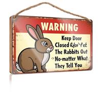 Funny Signs For Man Cave Keep Door Closed! Don't Let The Rabbits Out No Matter What They Tell You. Winter Door Sign House Decor Clearance(23X35CM)