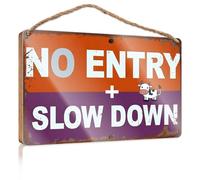 Funny Signs For Man Cave No Entry + Slow Down Winter Door Sign House Decor Clearance(23X35CM)