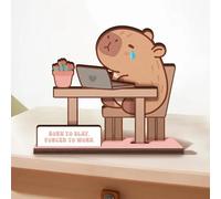 Funny Signs for Ofiice Desk,Born to Slay, Forced to Work,Cute Desk Decor Accessories for Women Men,Wooden Work Office Ornament Colleague Gift