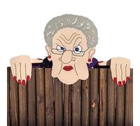 Funny Signs for Outside,Nosy Neighbor Couple Fence Decoration - Binocular Fence Peeking Christmas Decor Ornament Crafts Patio, Yard, Garden Zorq
