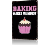 Funny Signs Makes me Moist Bakery Owne Tin Sign Vintage Metal Restaurant Kitchen Bar Cafe Wall Decor 8x6inch