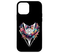 Funny Silk Bow Tie Tuxedo Costume Floral Botanical Style Case for iPhone 12 mini