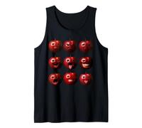 Funny Silly AI Apple gen z Meme BrainRot Humor Fruit Lovers Tank Top