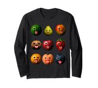 Funny Silly AI Fruit gen z Meme BrainRot Humor Tongue Out Long Sleeve T-Shirt