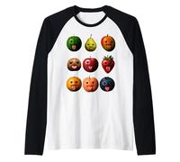 Funny Silly AI Fruit gen z Meme BrainRot Humor Tongue Out Raglan Baseball Tee