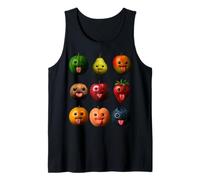Funny Silly AI Fruit gen z Meme BrainRot Humor Tongue Out Tank Top