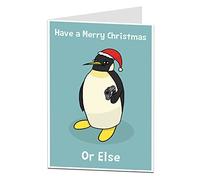 Funny Silly Animal Penguin Christmas Card Have A Merry Xmas Or Else