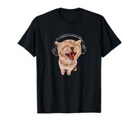 Funny Silly Cat Memes by The Meme Factory Women's Unisex-Adults & Kids Cat Lovers Black Cartoon Headphones T-Shirt S