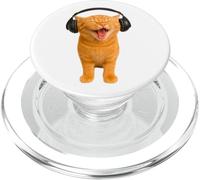 Funny Silly Cat With Headphones Singing Cat Meme Karaoke PopSockets PopGrip for MagSafe