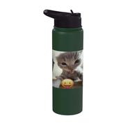 Funny Silly Goofy Cat Face Kitty Humor Stainless Steel Insulated Water Bottle