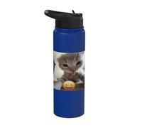 Funny Silly Goofy Cat Face Kitty Humor Stainless Steel Insulated Water Bottle