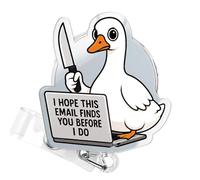 Funny Silly Goose Badge Reel I Hope This Email Finds You Before I Do ID Badge Holder Retractable Clip, Hospital Pediatric Medical CNA RN Badge Reels Accessories -475