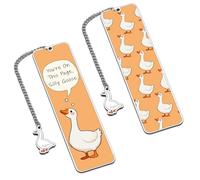 Funny Silly Goose Bookmark for Book Lovers - Book Reading Accessories Cute Goose Bookmark for Women Men, Book Lover Gifts for Reader Bookworm Booknerds, Christmas Stocking Stuffers for Teen Girls Boys