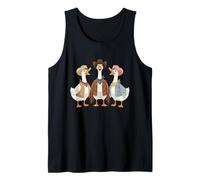 Funny Silly Goose Cowboy Western Cowgirl Goose Humor Design Tank Top