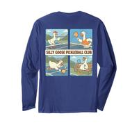 Funny Silly Goose Geese Playing Pickleball Club Long Sleeve T-Shirt