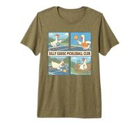 Funny Silly Goose Geese Playing Pickleball Club Premium T-Shirt