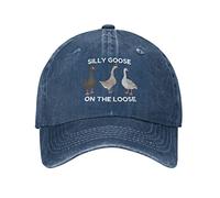 Funny Silly Goose Hat Silly Goosee On The Loose Hat for Women Dad Hats Funny Hats, Navy Blue, One Size