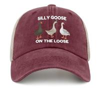 Funny Silly Goose Hat Silly Goosee On The Loose Hat for Women Dad Hats Funny Hats, Red-4, One size