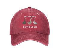 Funny Silly Goose Hat Silly Goosee On The Loose Hat for Women Dad Hats Funny Hats, Red, One size