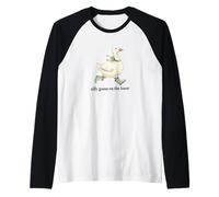 Funny Silly Goose On The Loose Cute Rain Boots Girl Kid Raglan Baseball Tee
