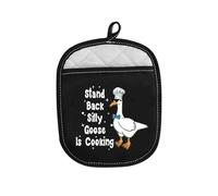 Funny Silly Goose Stand Back Silly Goose Is Cooking Kitchen Pot Holder Goose Animal Lover Oven Mitt New Home Mother Father Gift (Goose Is Cooking)