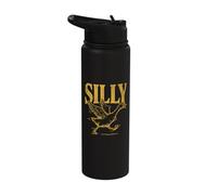 Funny Silly Goose Visual Pun Vintage Bird Lover Retro Design Stainless Steel Insulated Water Bottle