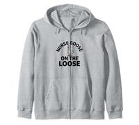 Funny Silly Nurse Goose On The Loose Pun Meme Apparel Zip Hoodie