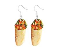 Funny Simulated Food Earring Acrylic Fries Hamburger Taco Hotdog Cheese Dangle Earrings for Women Jewelry, Acrylic, acrylic