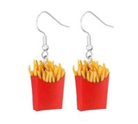 Funny Simulated Food Earring Acrylic Fries Hamburger Taco Hotdog Cheese Dangle Earrings for Women Jewelry, Acrylic, acrylic
