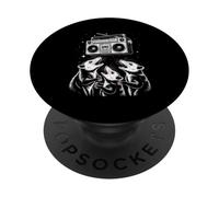 Funny Singing Opossum Trio Retro Boombox Music PopSockets Adhesive PopGrip